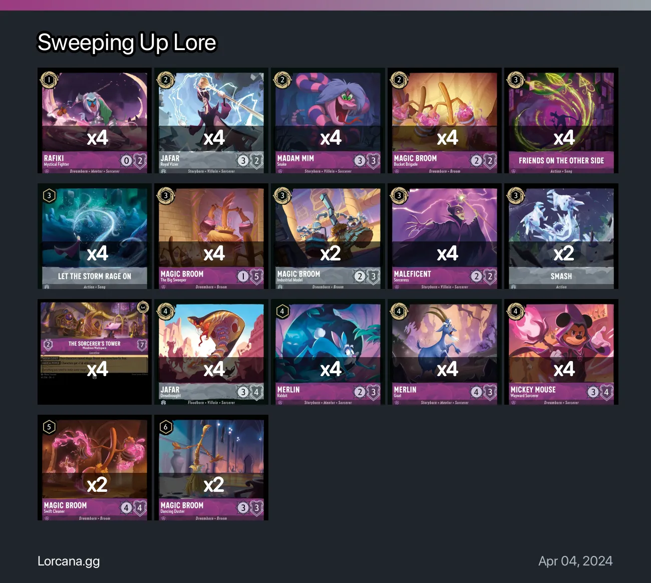 Sweeping Up Lore Lorcana Deck | Lorcana.gg