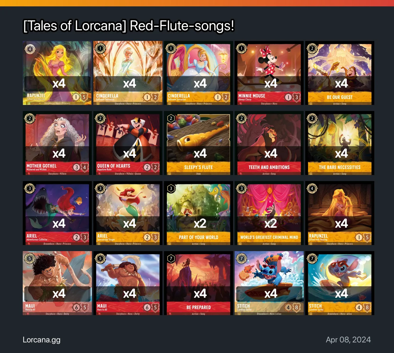 [Tales of Lorcana] Red-Flute-songs! Lorcana Deck | Lorcana.gg