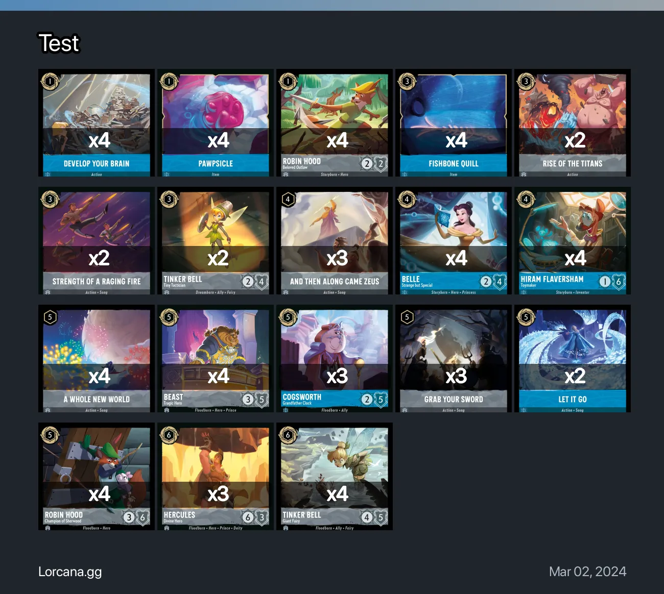 Test Lorcana Deck | Lorcana.gg