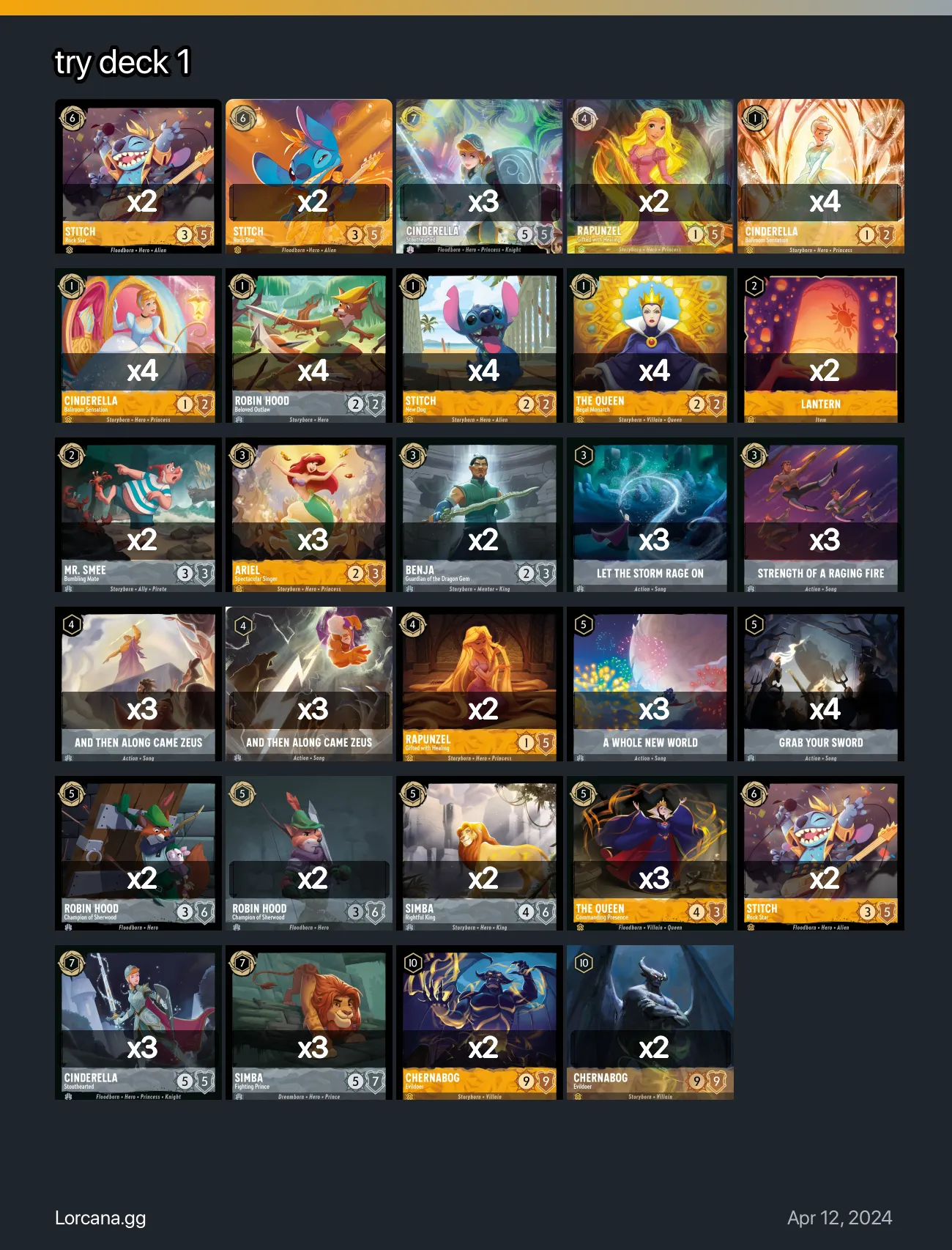 try deck 1 Lorcana Deck | Lorcana.gg