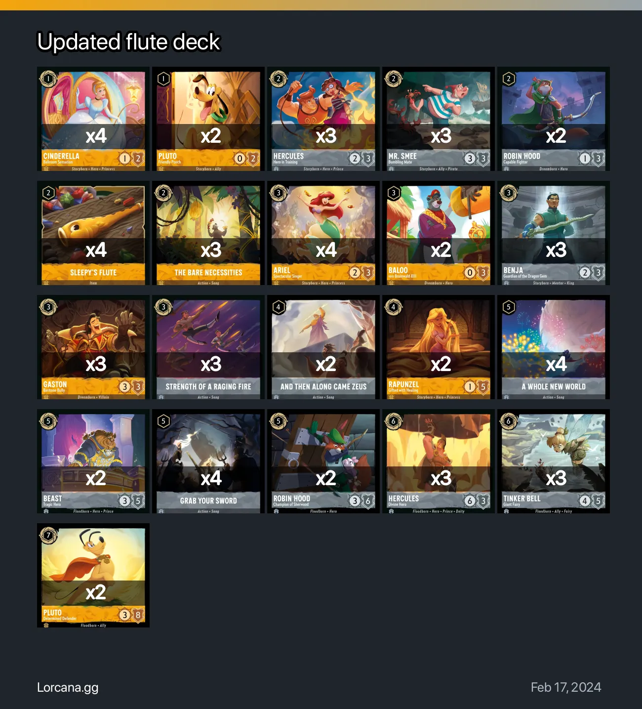 Updated flute deck Lorcana Deck | Lorcana.gg