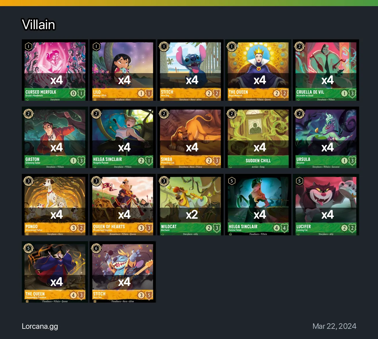 Villain Lorcana Deck | Lorcana.gg