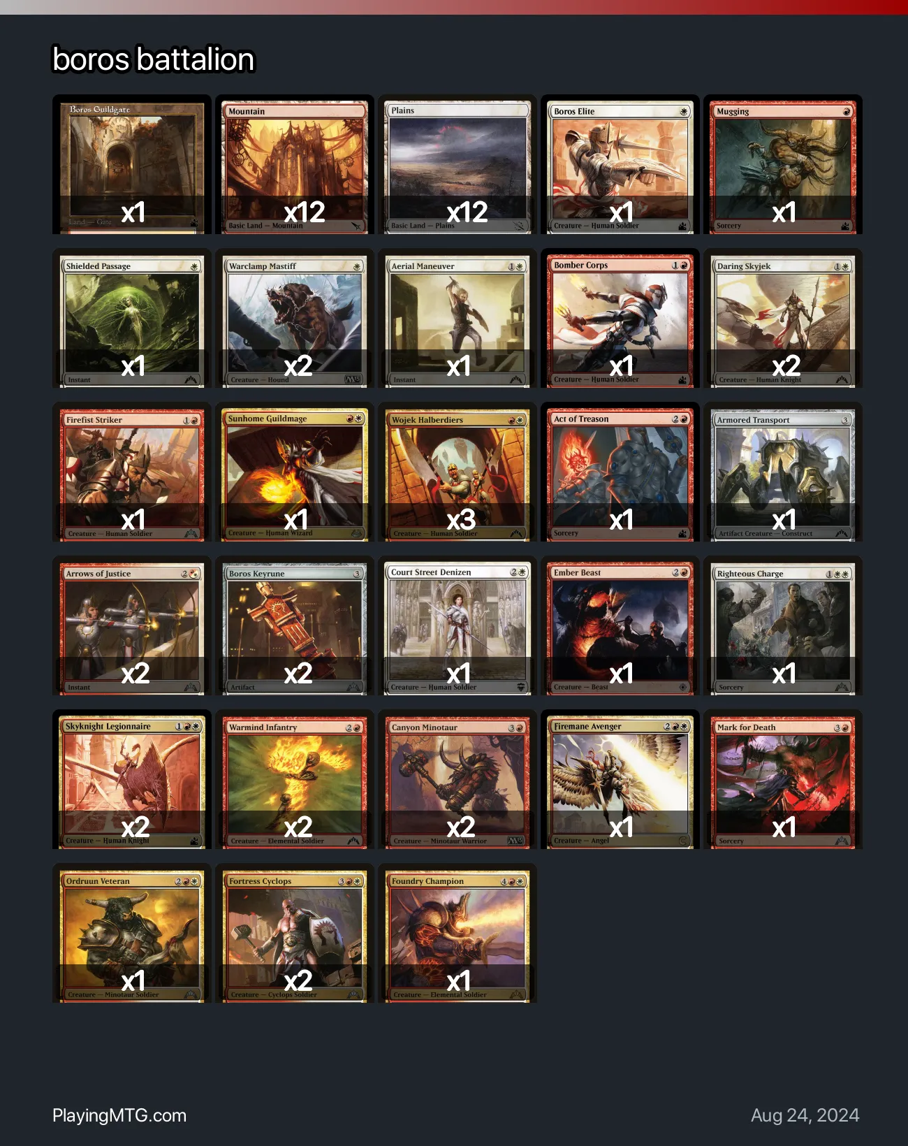 boros battalion Magic the Gathering Deck
