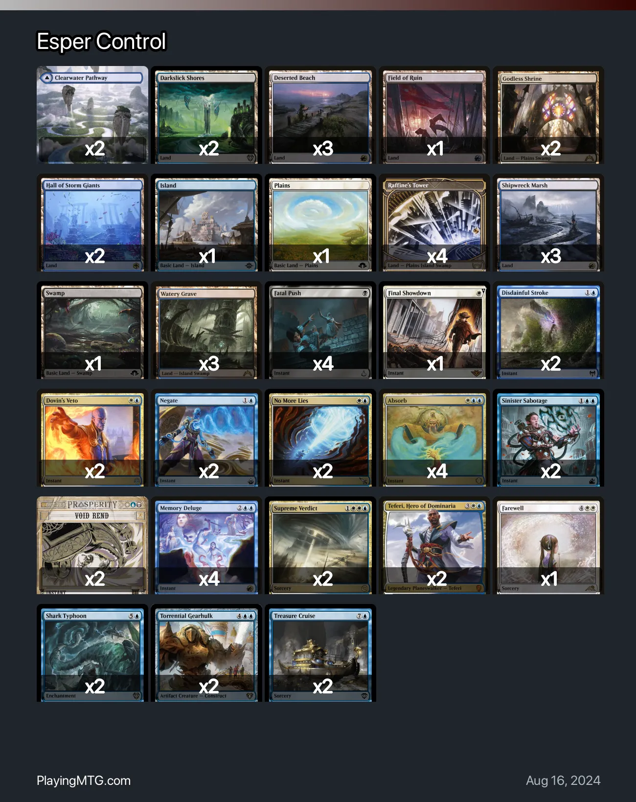 Esper Control Magic the Gathering Deck Magic The Gathering