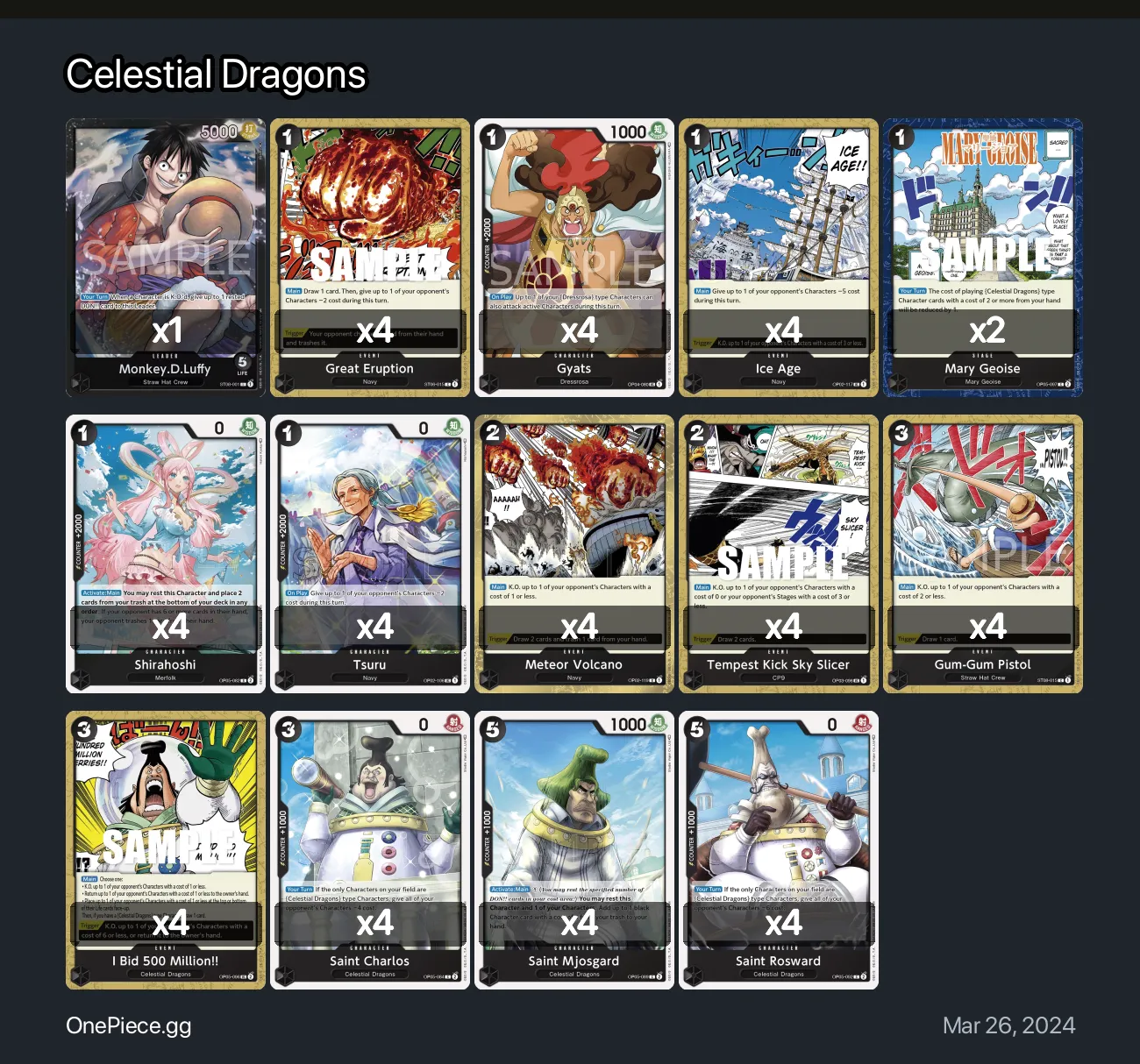 Celestial Dragons One Piece Card Game Deck | One Piece Card Game