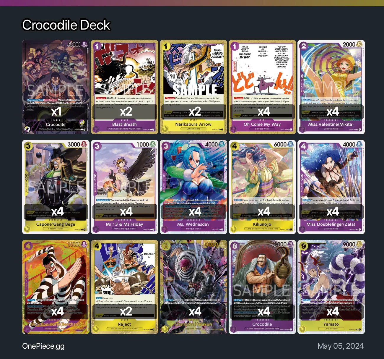 Crocodile Deck One Piece Card Game Deck | OnePiece.gg