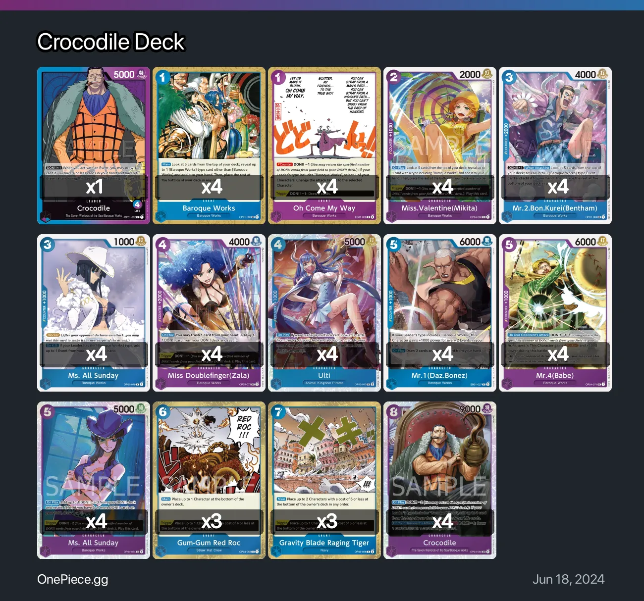 Crocodile Deck One Piece Card Game Deck | OnePiece.gg