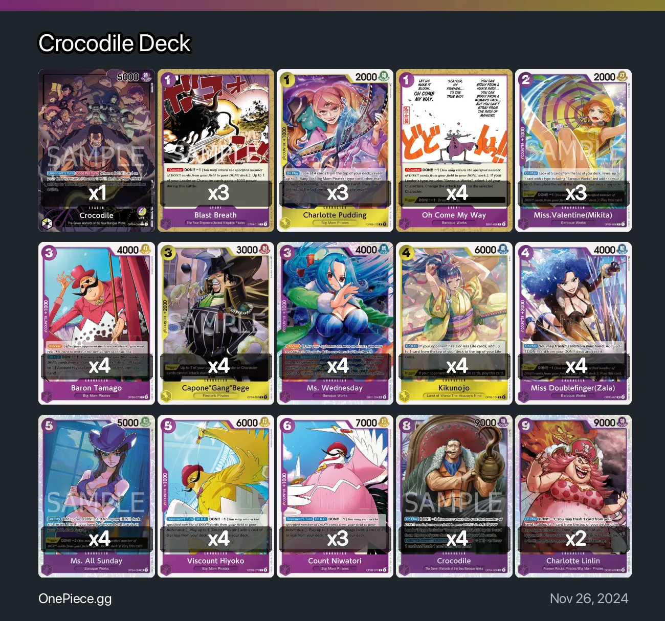 Crocodile Deck One Piece Card Game Deck 