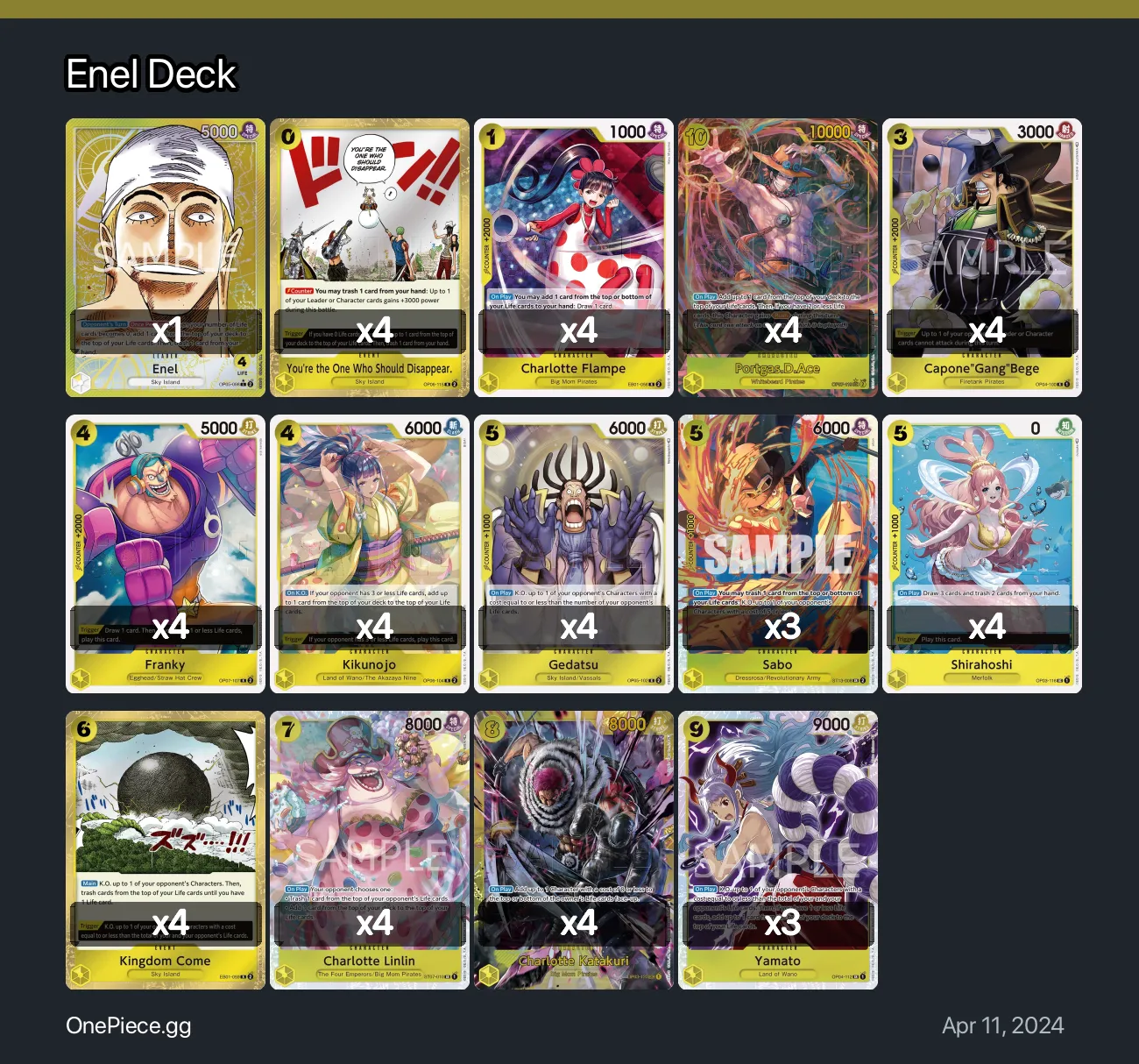 Enel Deck One Piece Card Game Deck | One Piece Card Game