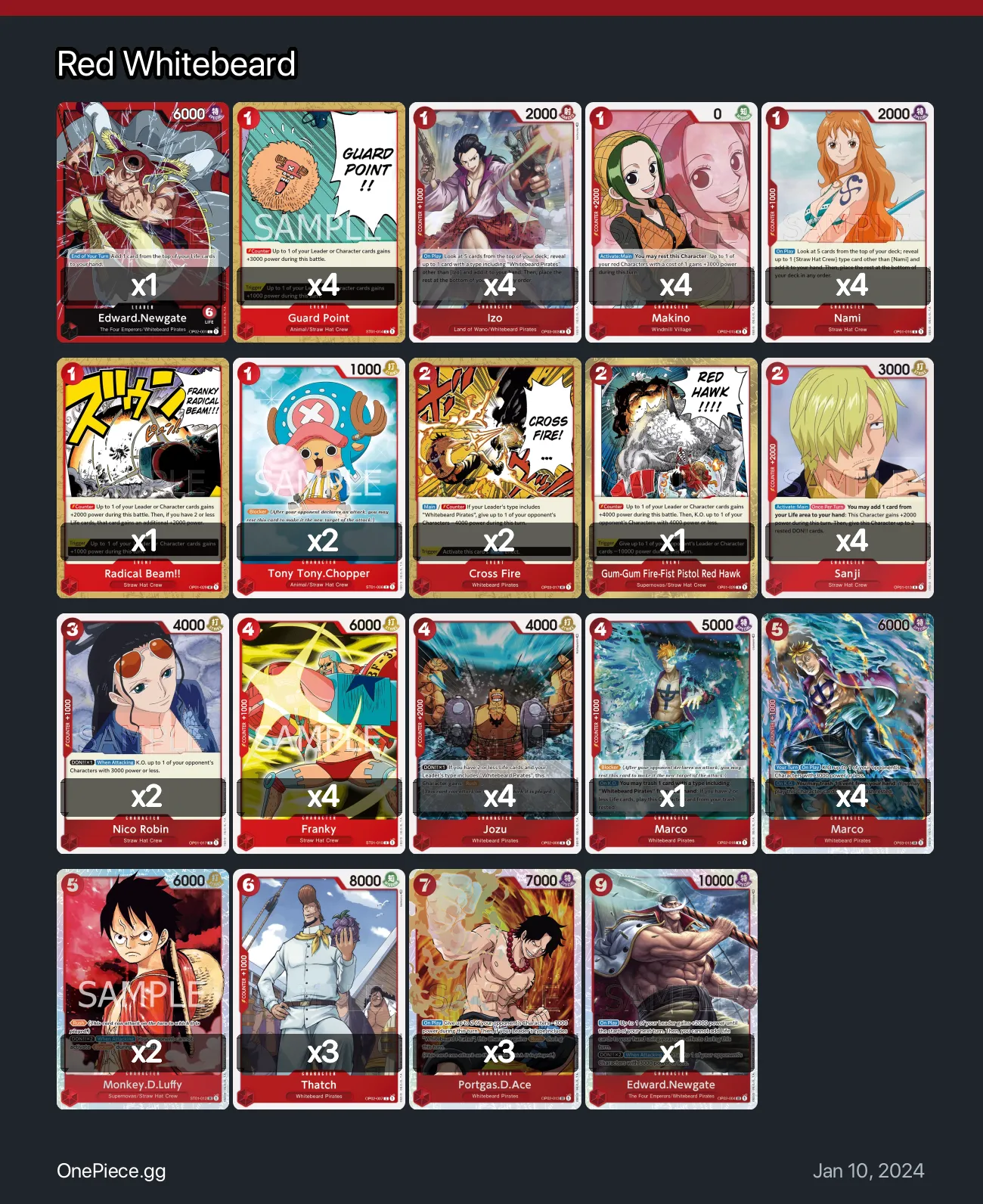 Red Whitebeard One Piece Card Game Deck | OnePiece.gg