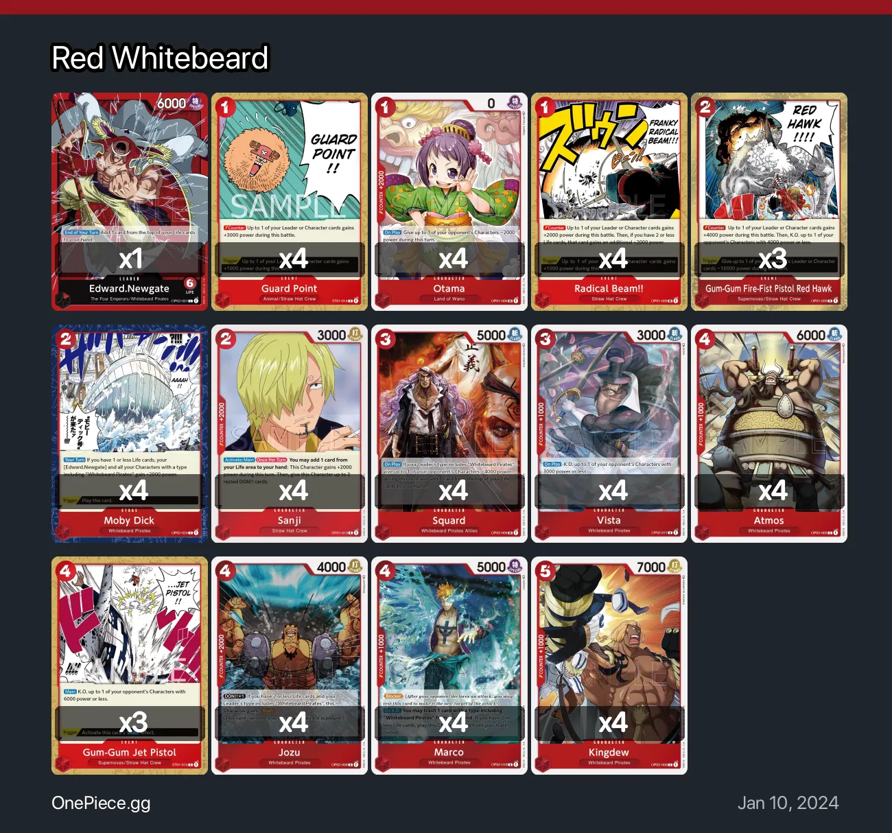 Red Whitebeard One Piece Card Game Deck | OnePiece.gg