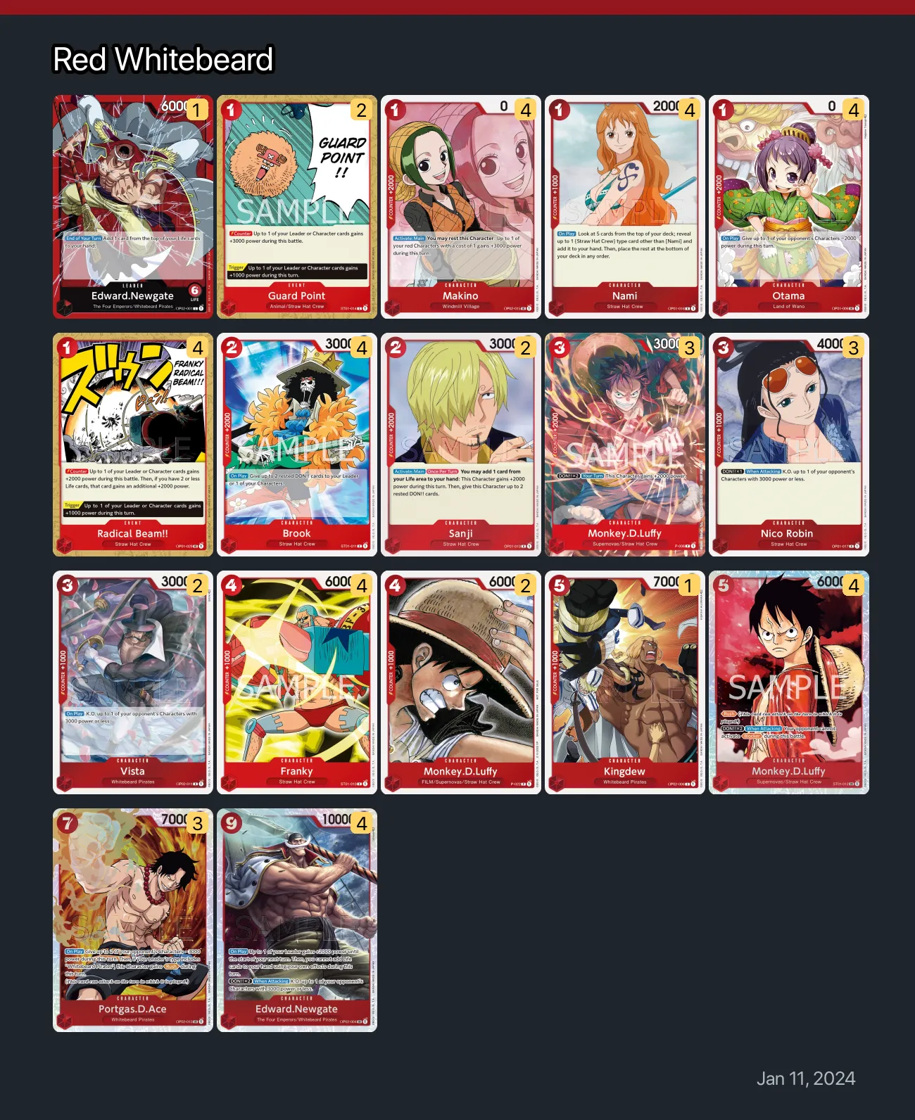 Red Whitebeard One Piece Card Game Deck | OnePiece.gg