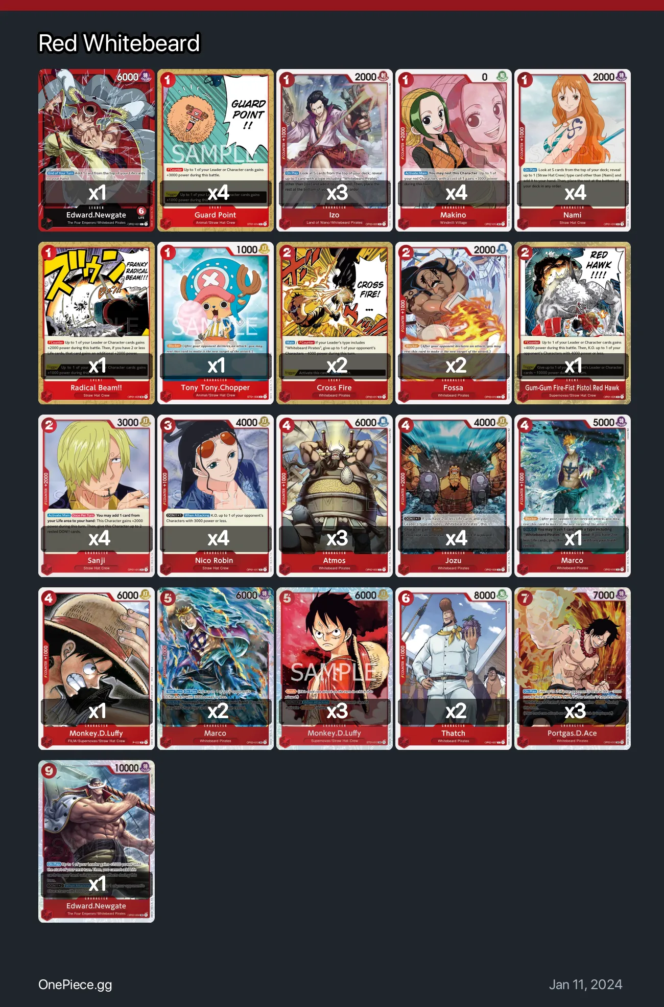 Red Whitebeard One Piece Card Game Deck | OnePiece.gg