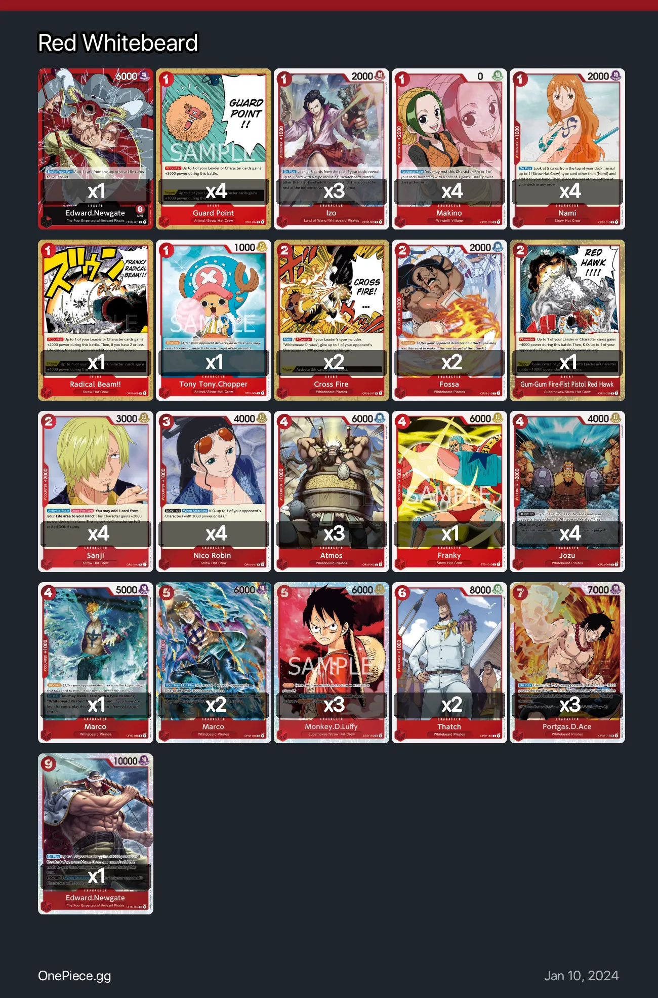 Red Whitebeard One Piece Card Game Deck | OnePiece.gg