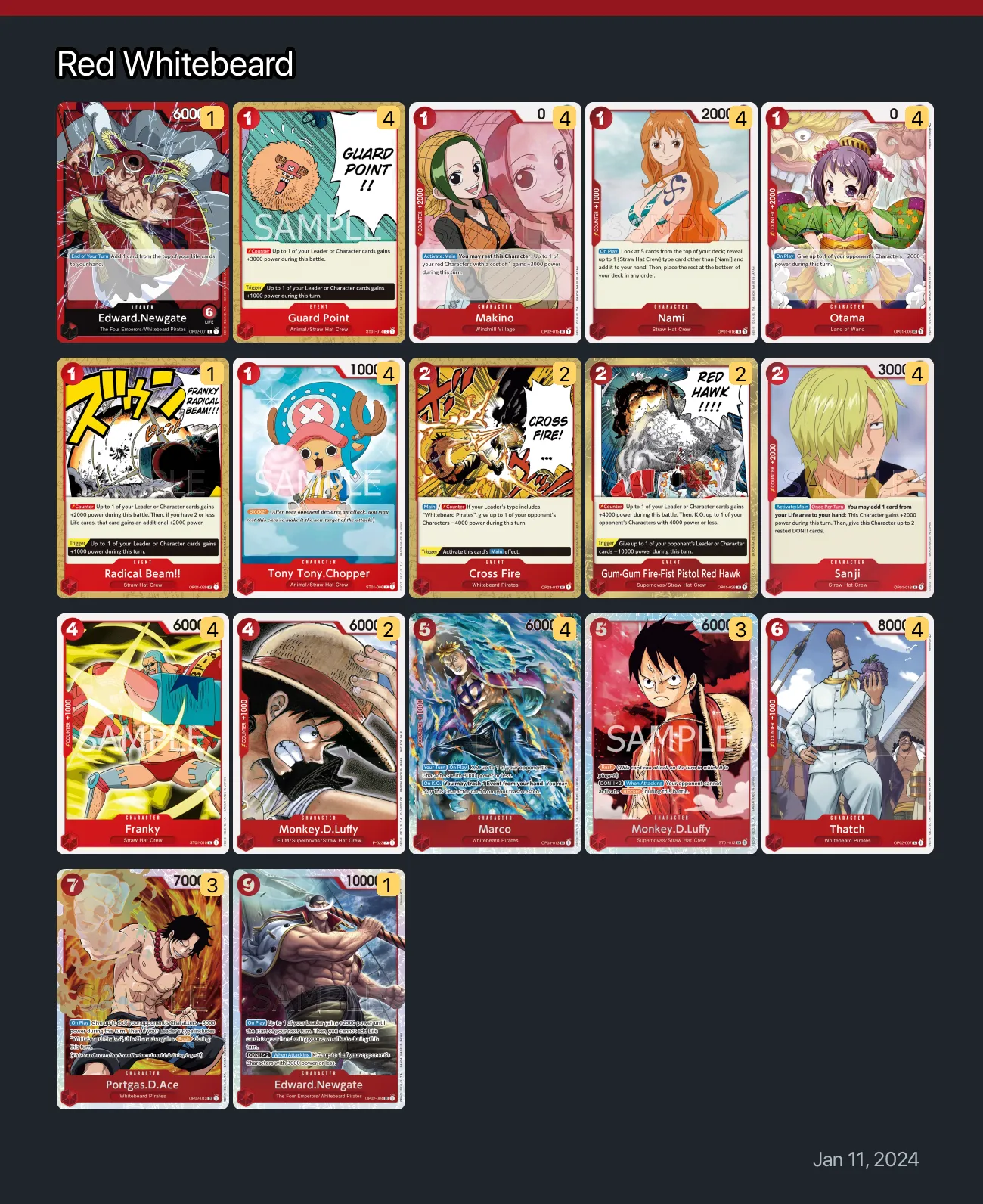 Red Whitebeard One Piece Card Game Deck | OnePiece.gg