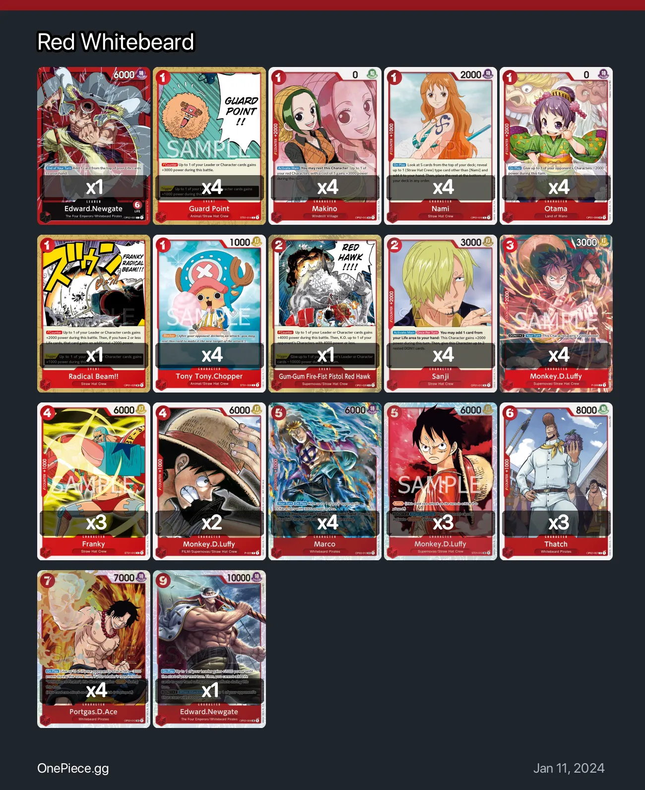 Red Whitebeard One Piece Card Game Deck | OnePiece.gg