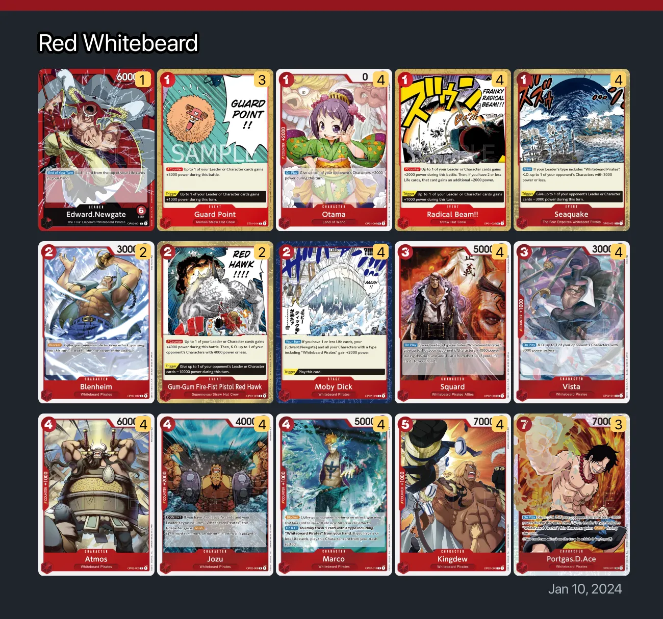 Red Whitebeard One Piece Card Game Deck | OnePiece.gg