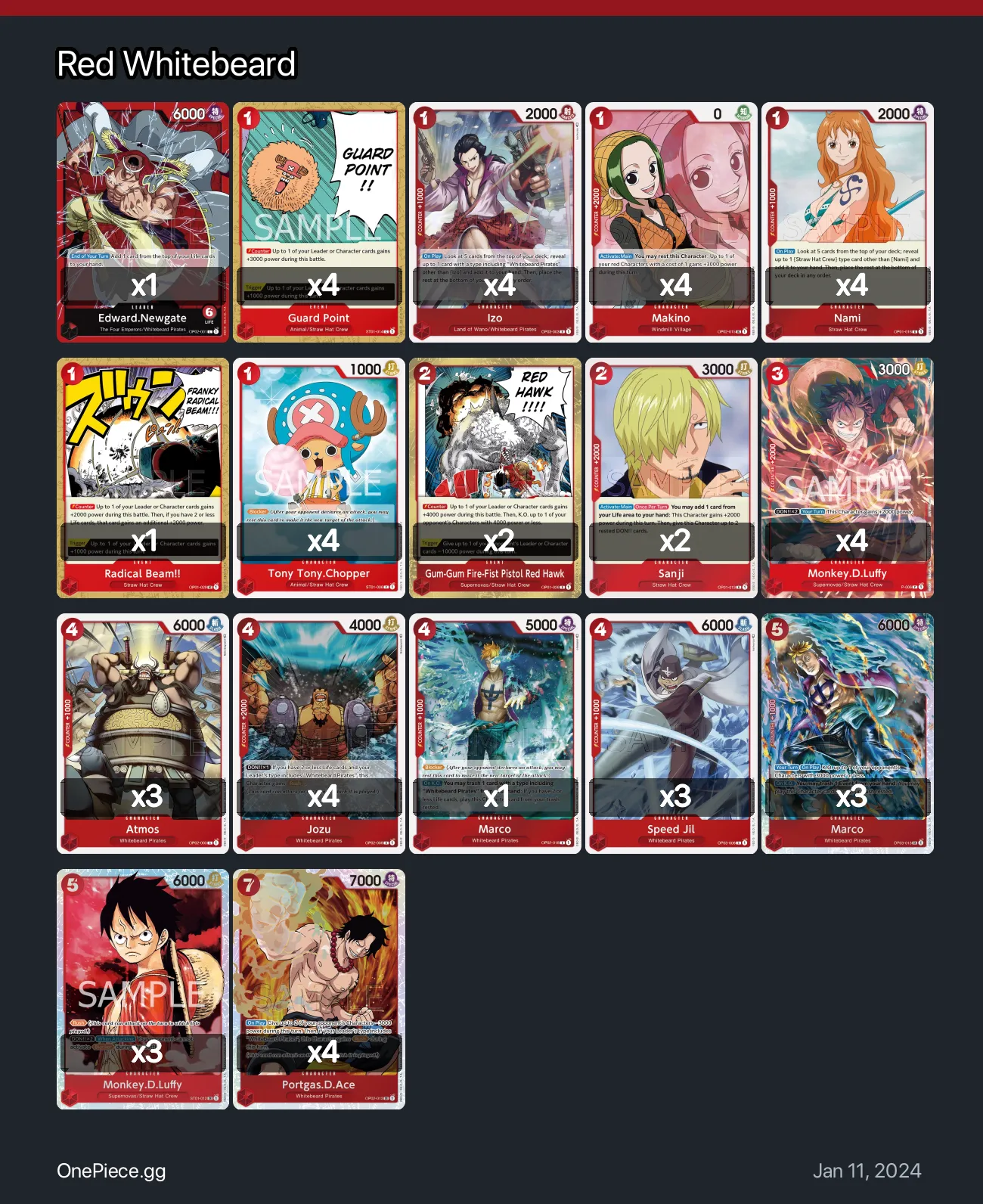 Red Whitebeard One Piece Card Game Deck | OnePiece.gg