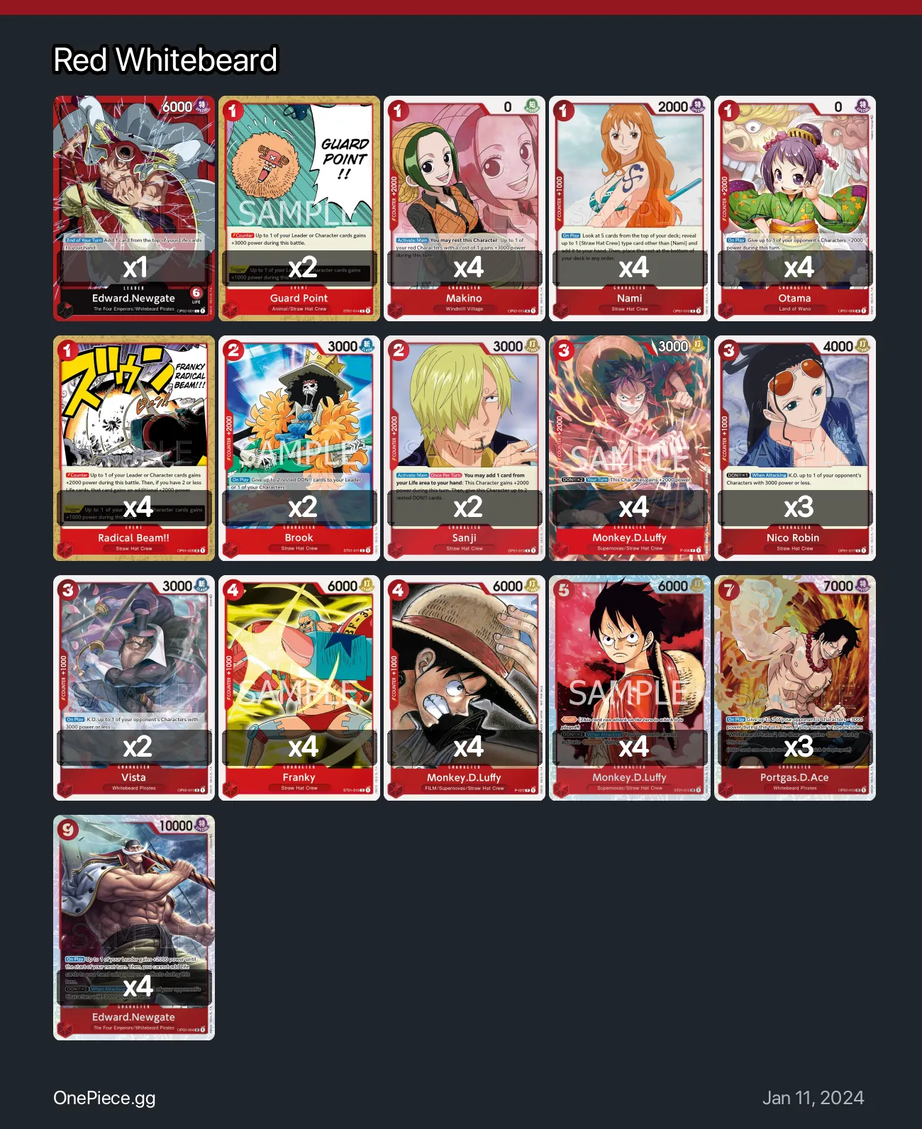 Red Whitebeard One Piece Card Game Deck | OnePiece.gg