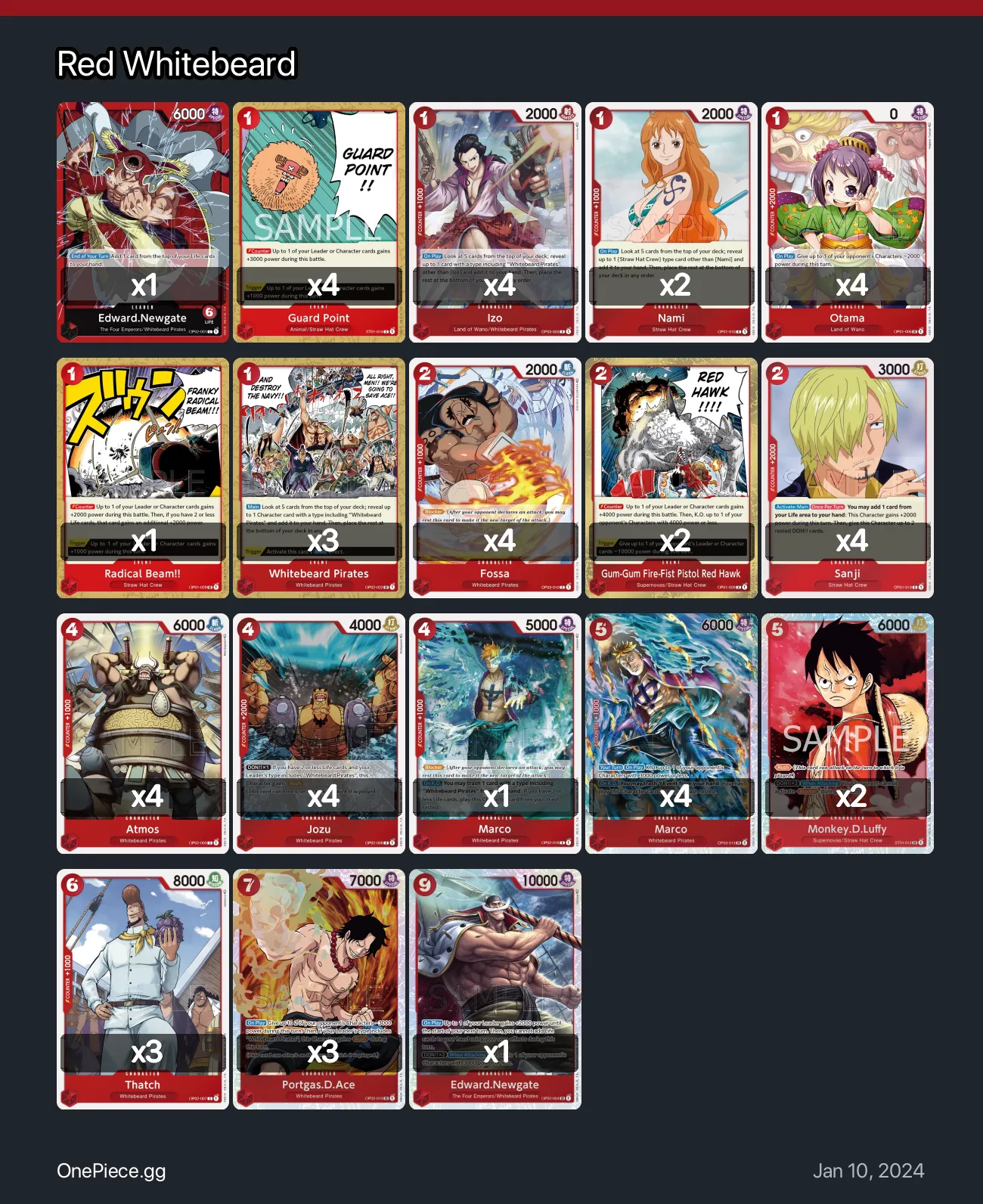 Red Whitebeard One Piece Card Game Deck | OnePiece.gg