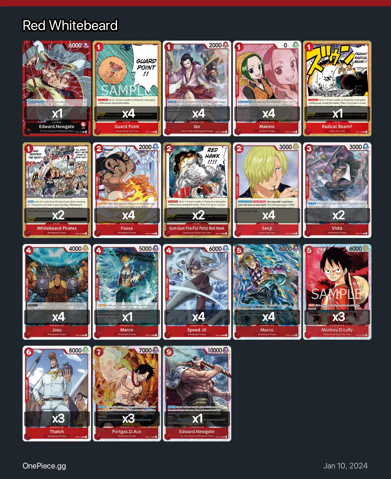 Red Whitebeard One Piece Card Game Deck | OnePiece.gg