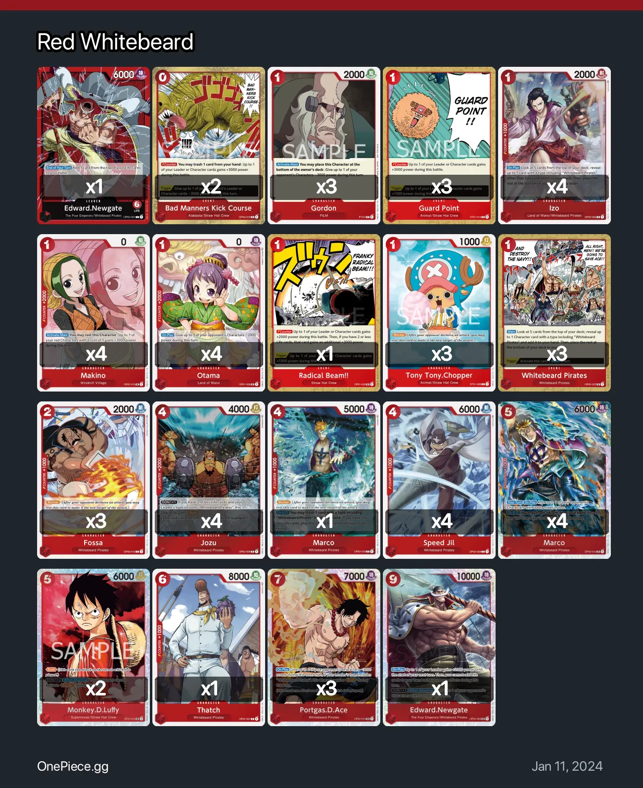 Red Whitebeard One Piece Card Game Deck | OnePiece.gg