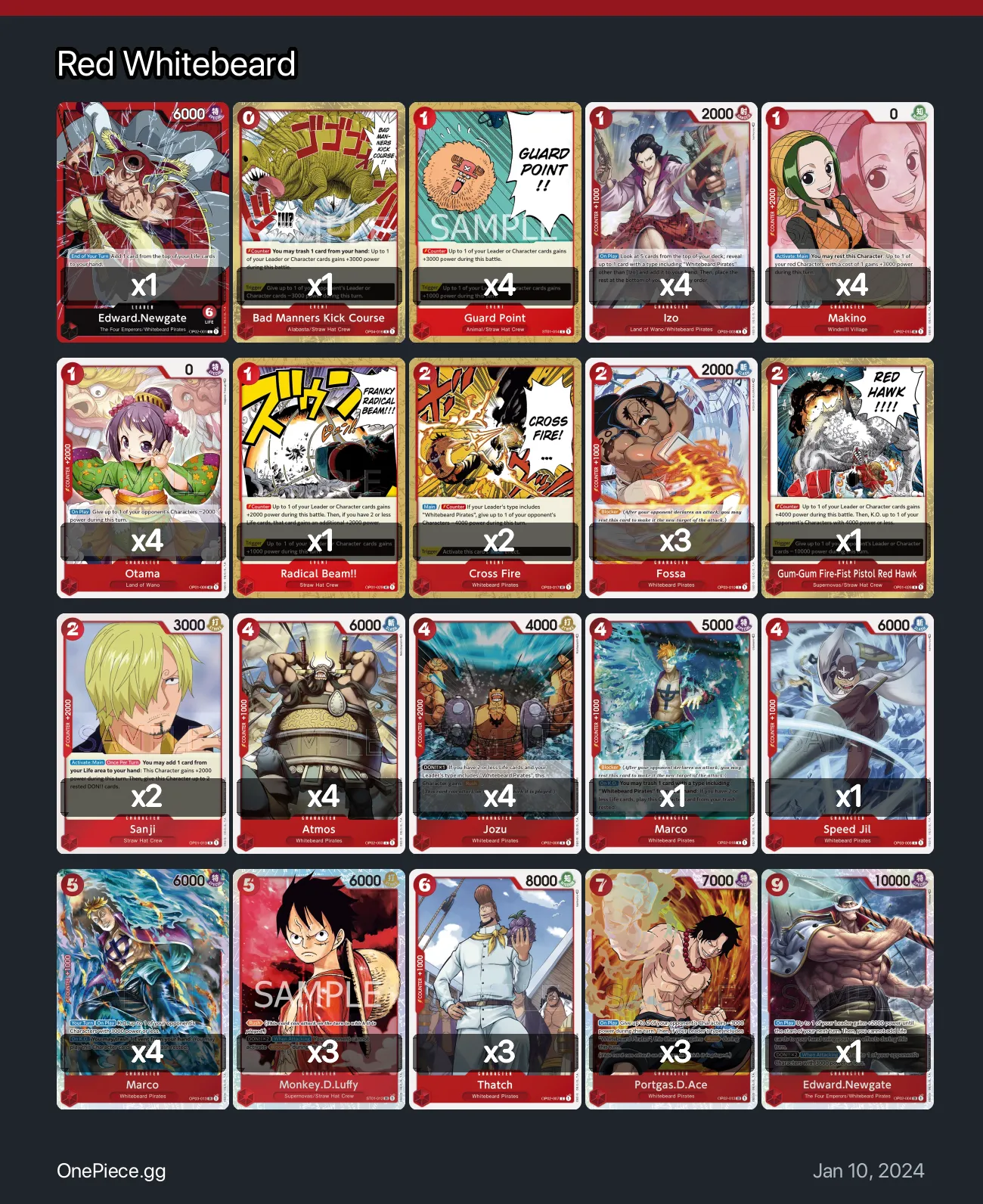 Red Whitebeard One Piece Card Game Deck | OnePiece.gg