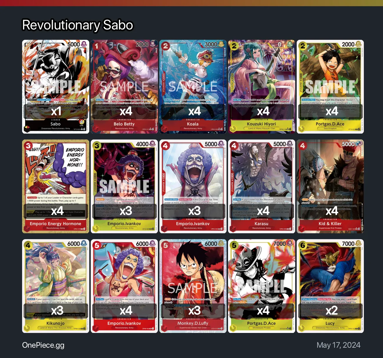 Revolutionary Sabo One Piece Card Game Deck | OnePiece.gg