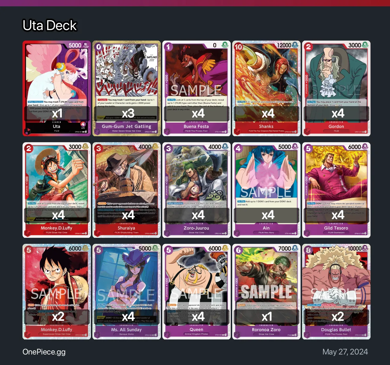 Uta Deck One Piece Card Game Deck | OnePiece.gg