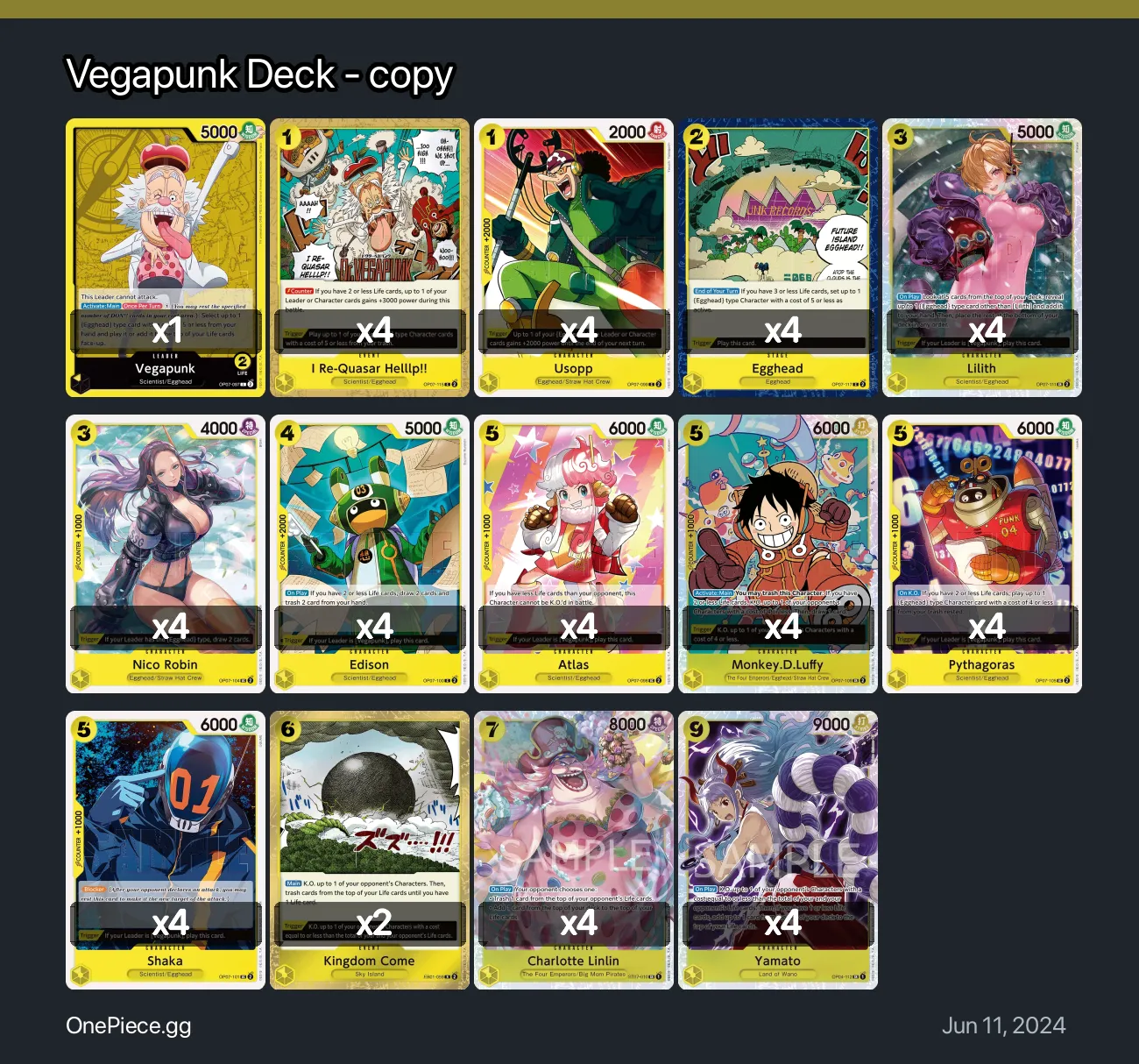 Vegapunk Deck - copy One Piece Card Game Deck | OnePiece.gg