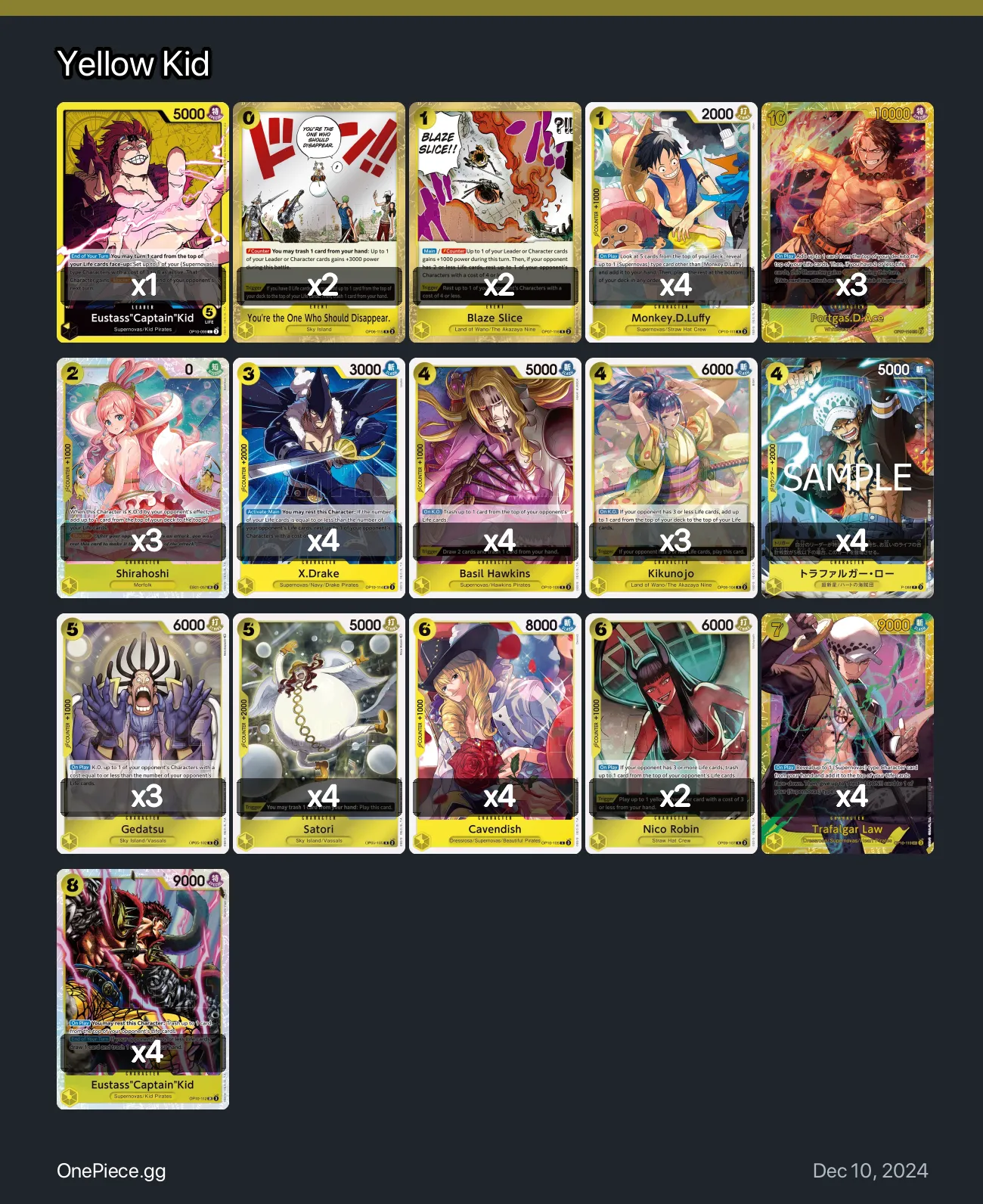 Yellow Kid One Piece Card Game Deck | One Piece Card Game