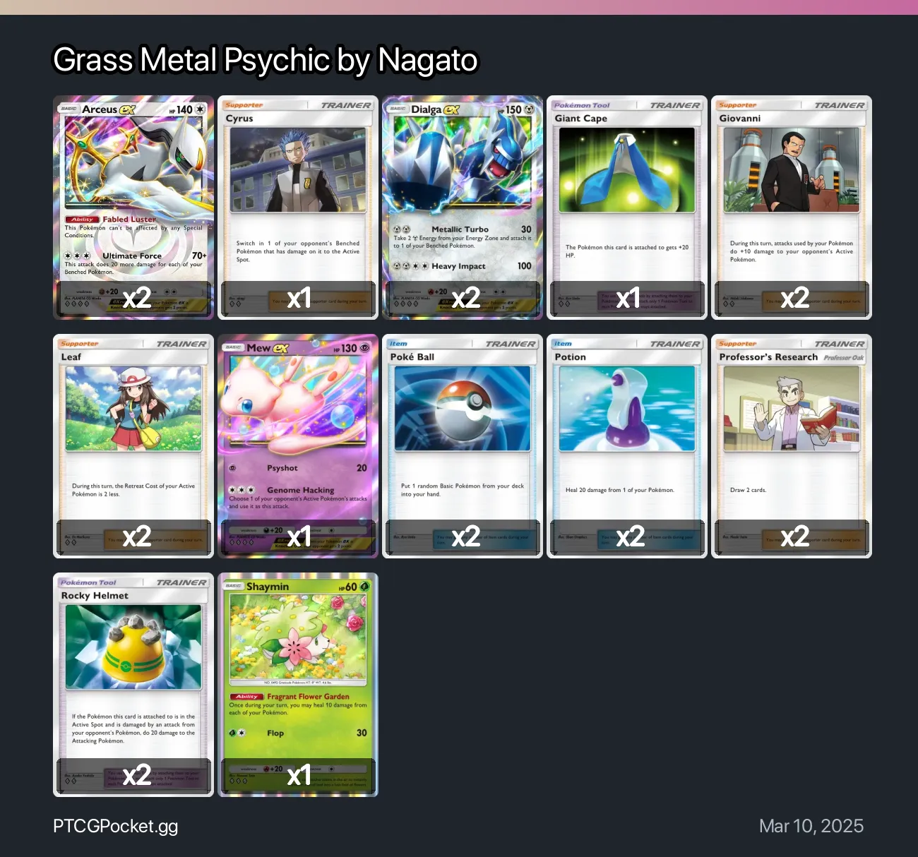 Grass Metal Psychic by Nagato - Pokémon TCG Pocket