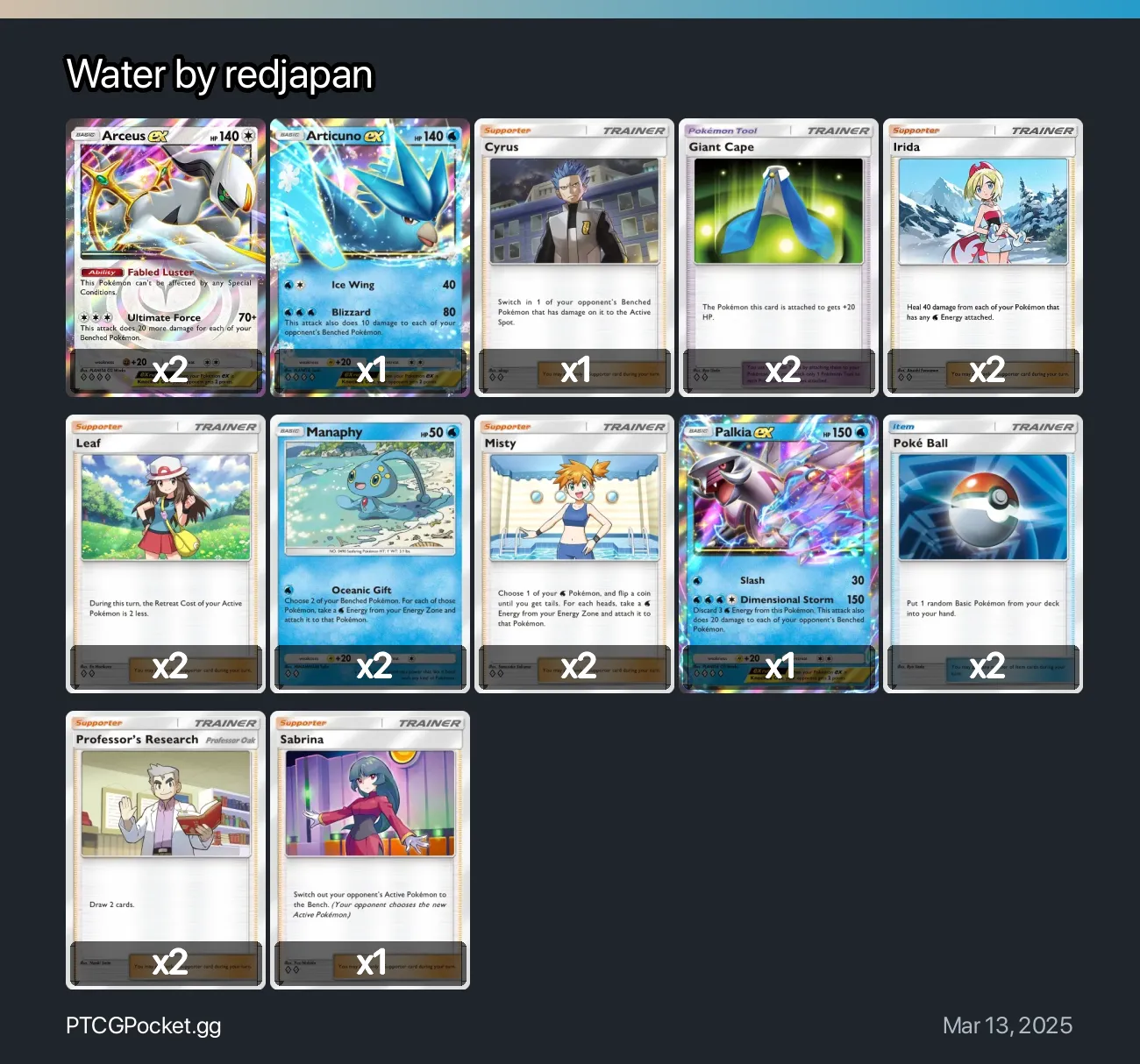 Water by redjapan - Pokémon TCG Pocket