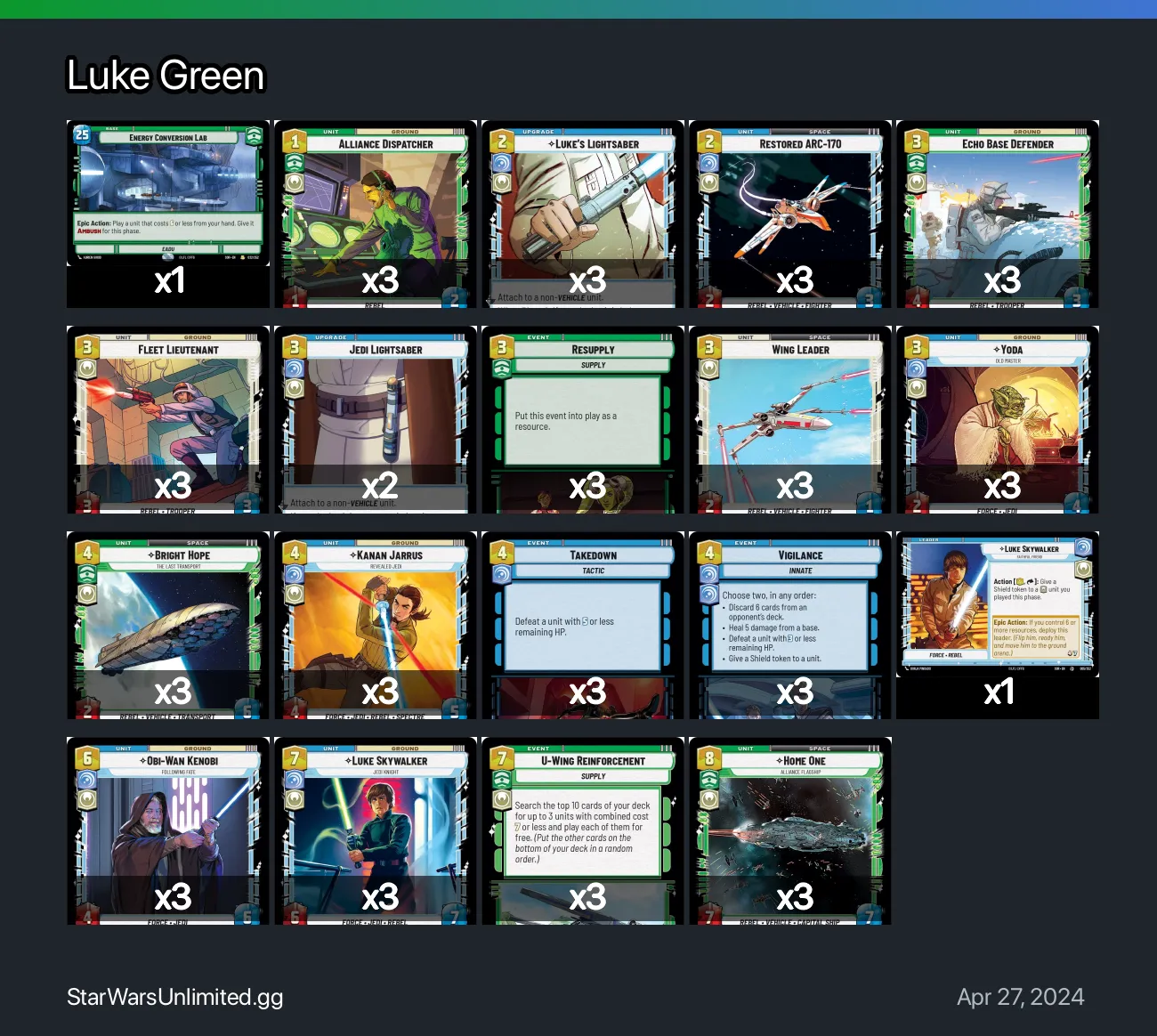 Luke Green | StarWarsUnlimited.gg