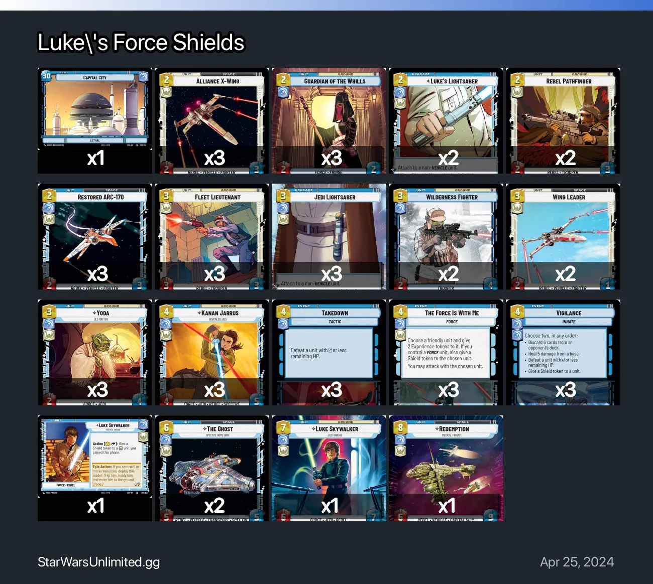 Luke's Force Shields | StarWarsUnlimited.gg