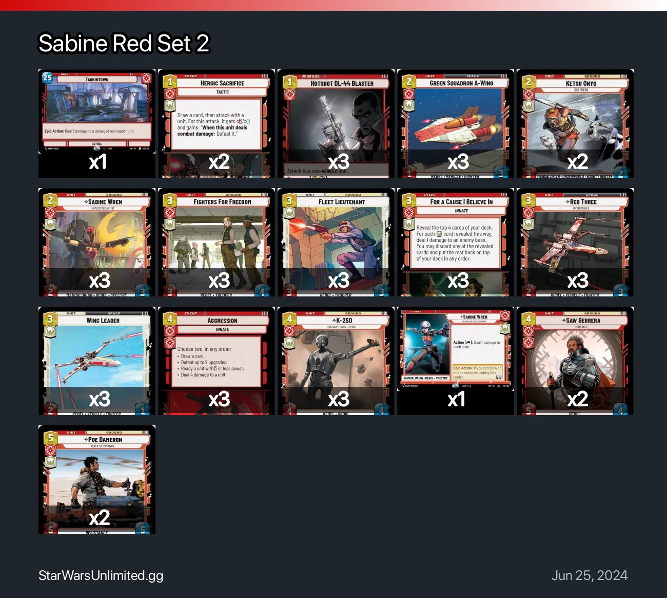 Sabine Red Set 2 | StarWarsUnlimited.gg